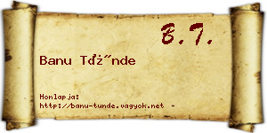 Banu Tünde névjegykártya
