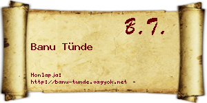 Banu Tünde névjegykártya
